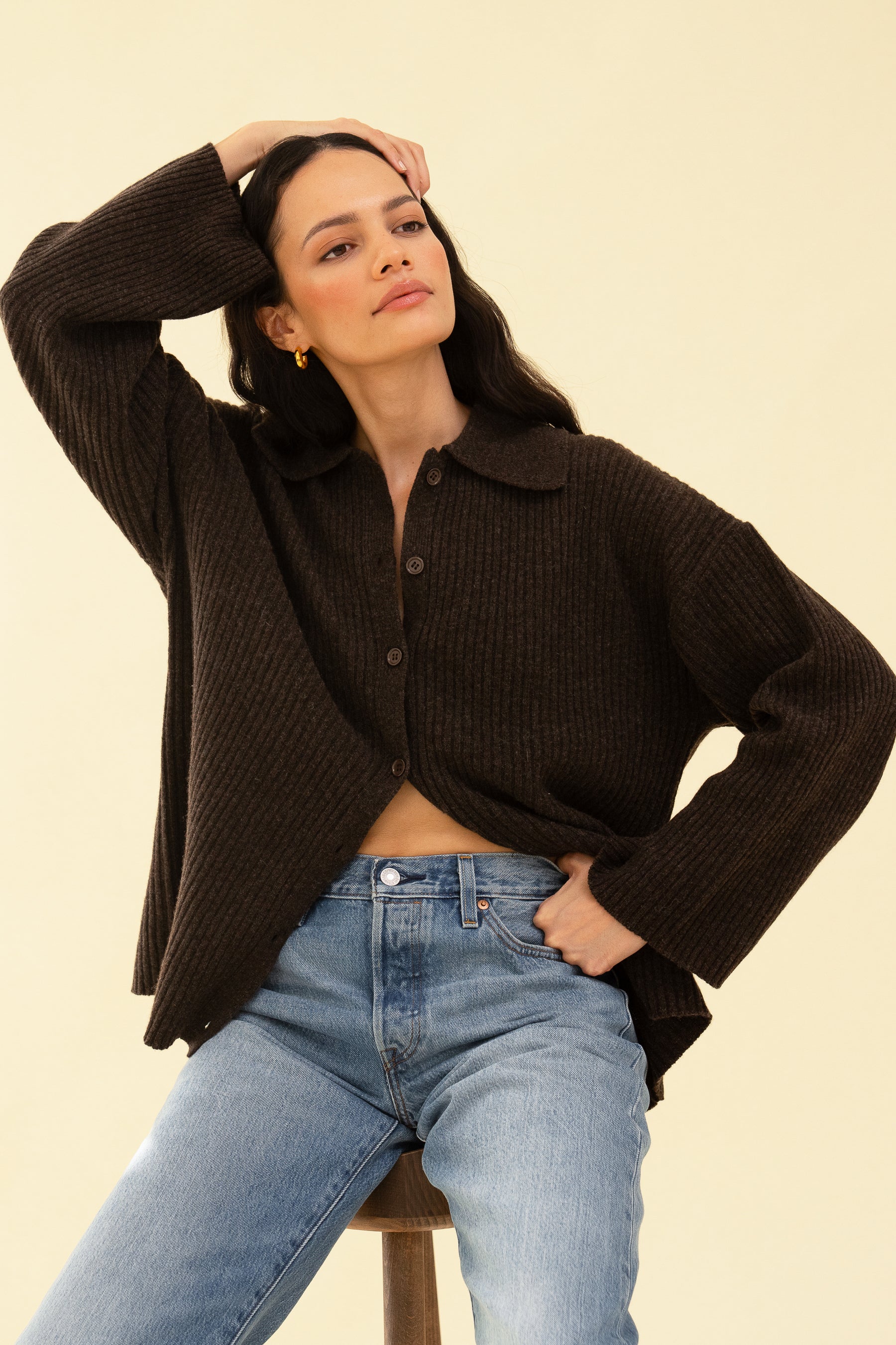 CLIO CARDIGAN - COFFEE - Image 3
