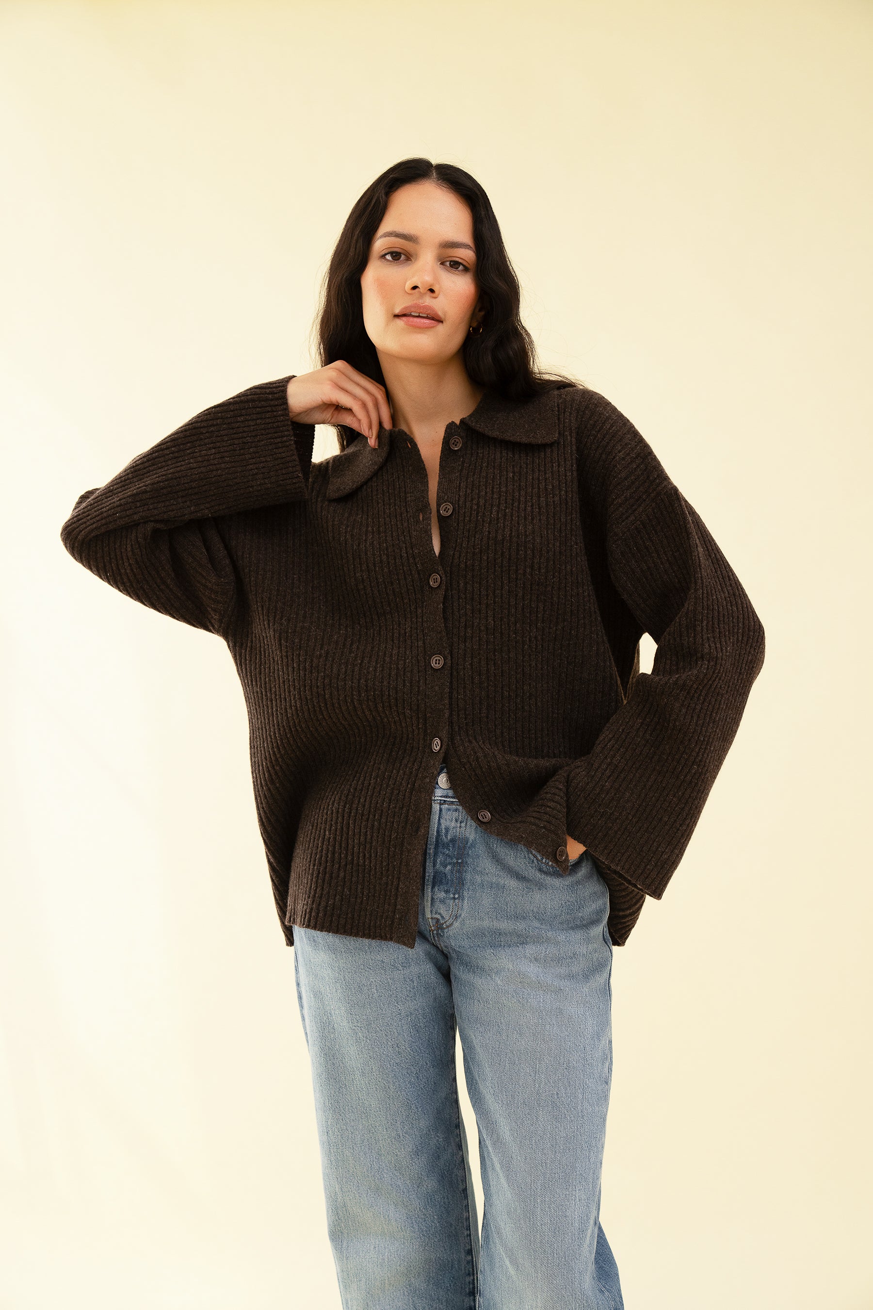 CLIO CARDIGAN - COFFEE - Image 5