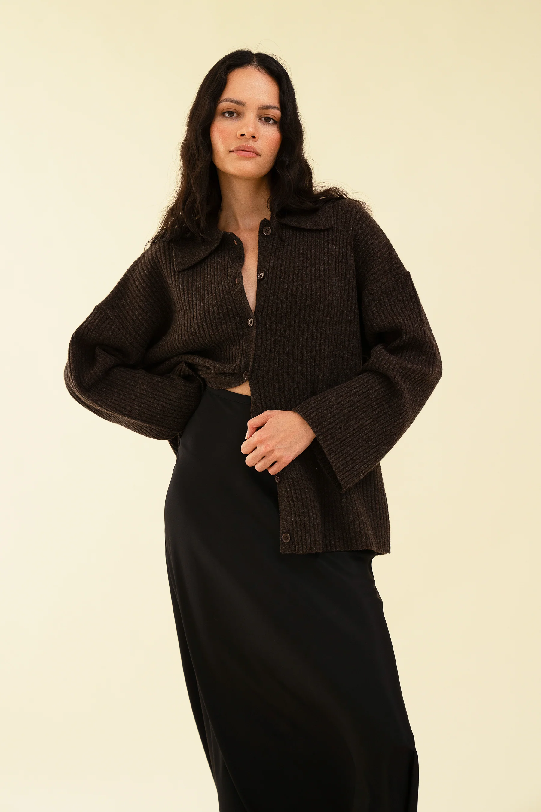 CLIO CARDIGAN - COFFEE - Image 7