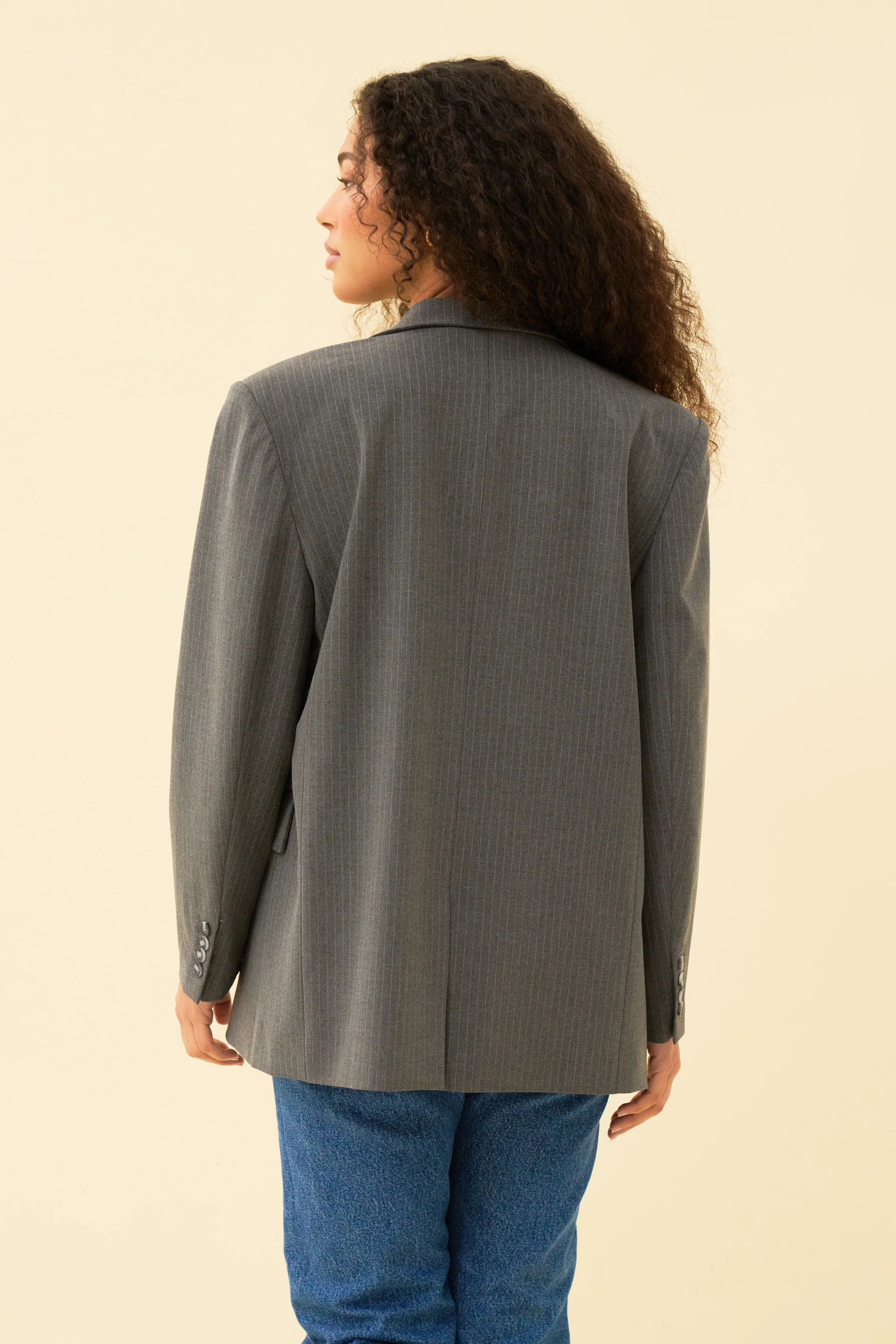 JULIA JACKET - DARK GREY PINSTRIPE - Image 7