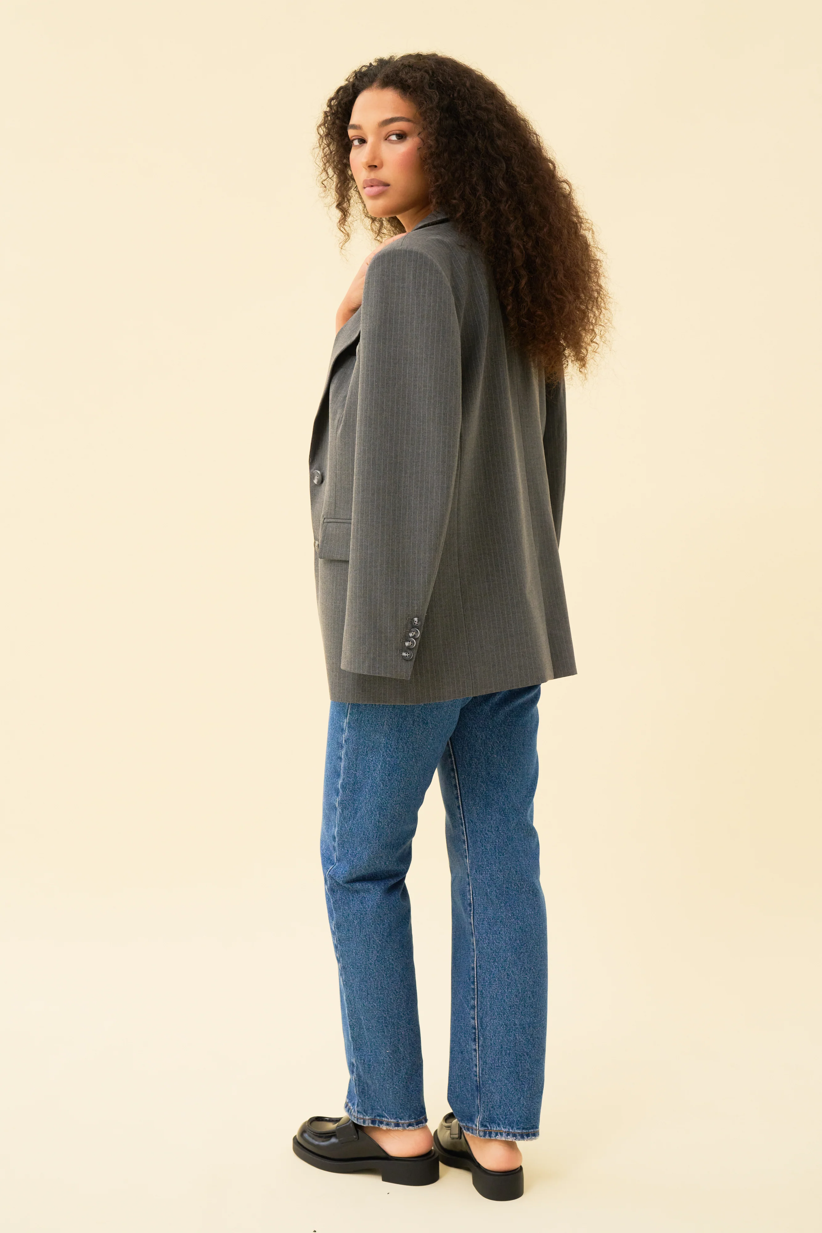 JULIA JACKET - DARK GREY PINSTRIPE - Image 8