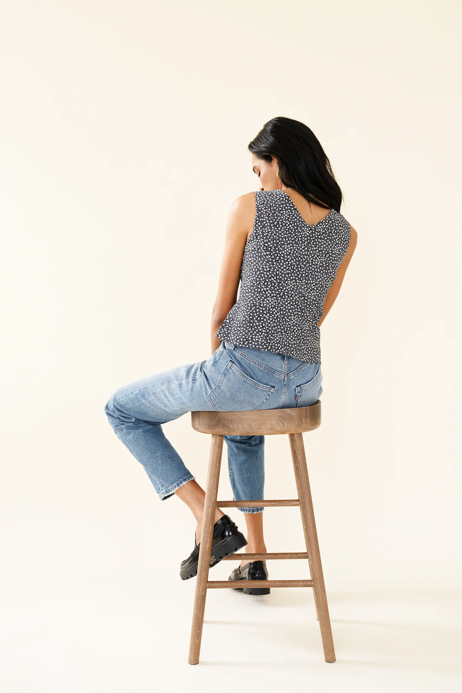 SARA TOP - NOIR FLEUR - Image 6