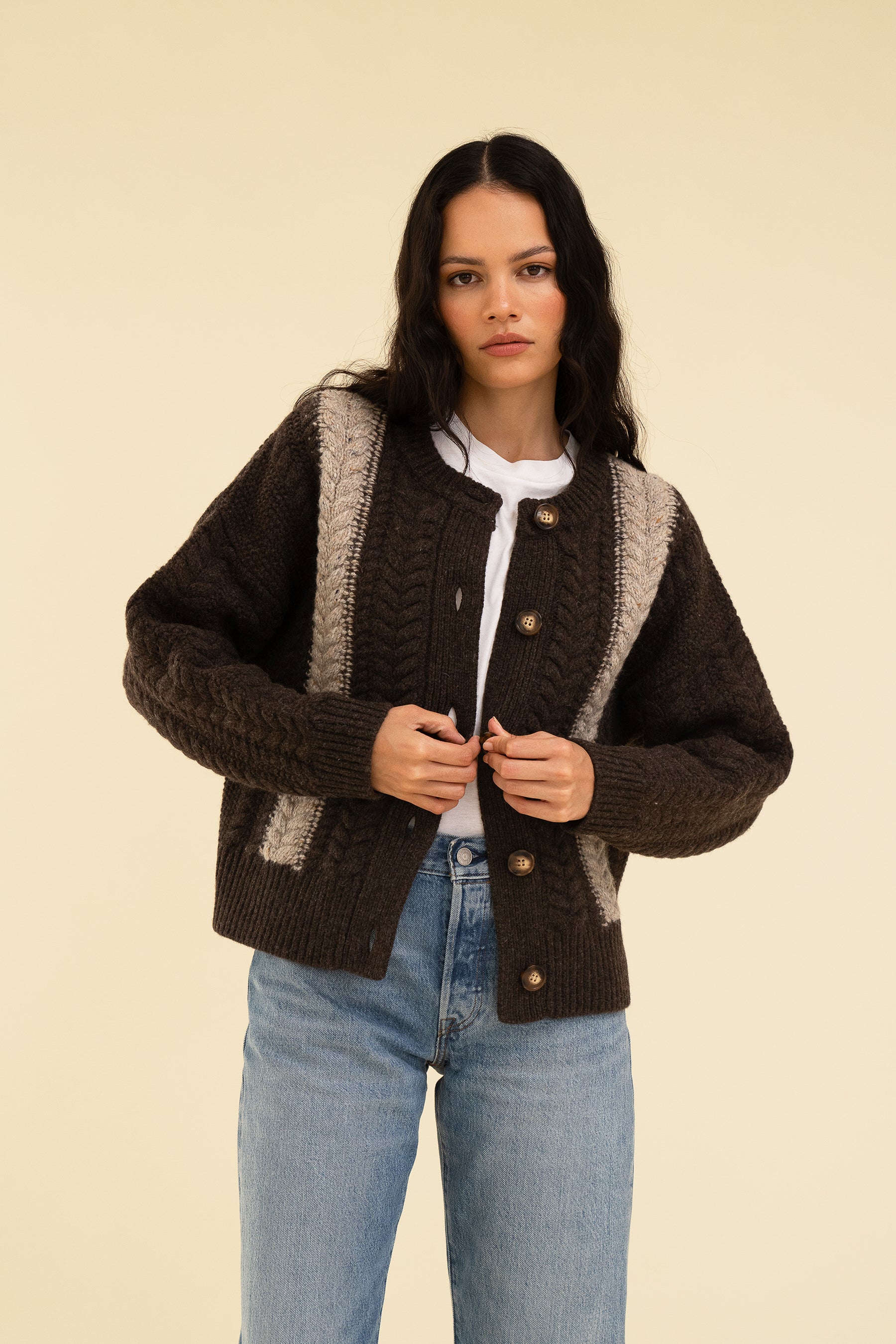 SLOAN CARDIGAN - BRUN - Image 3