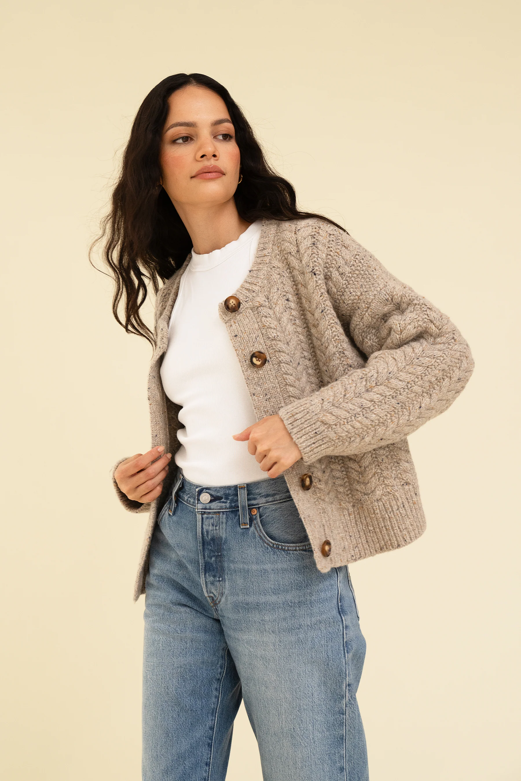 SLOAN CARDIGAN - OAT - Image 3