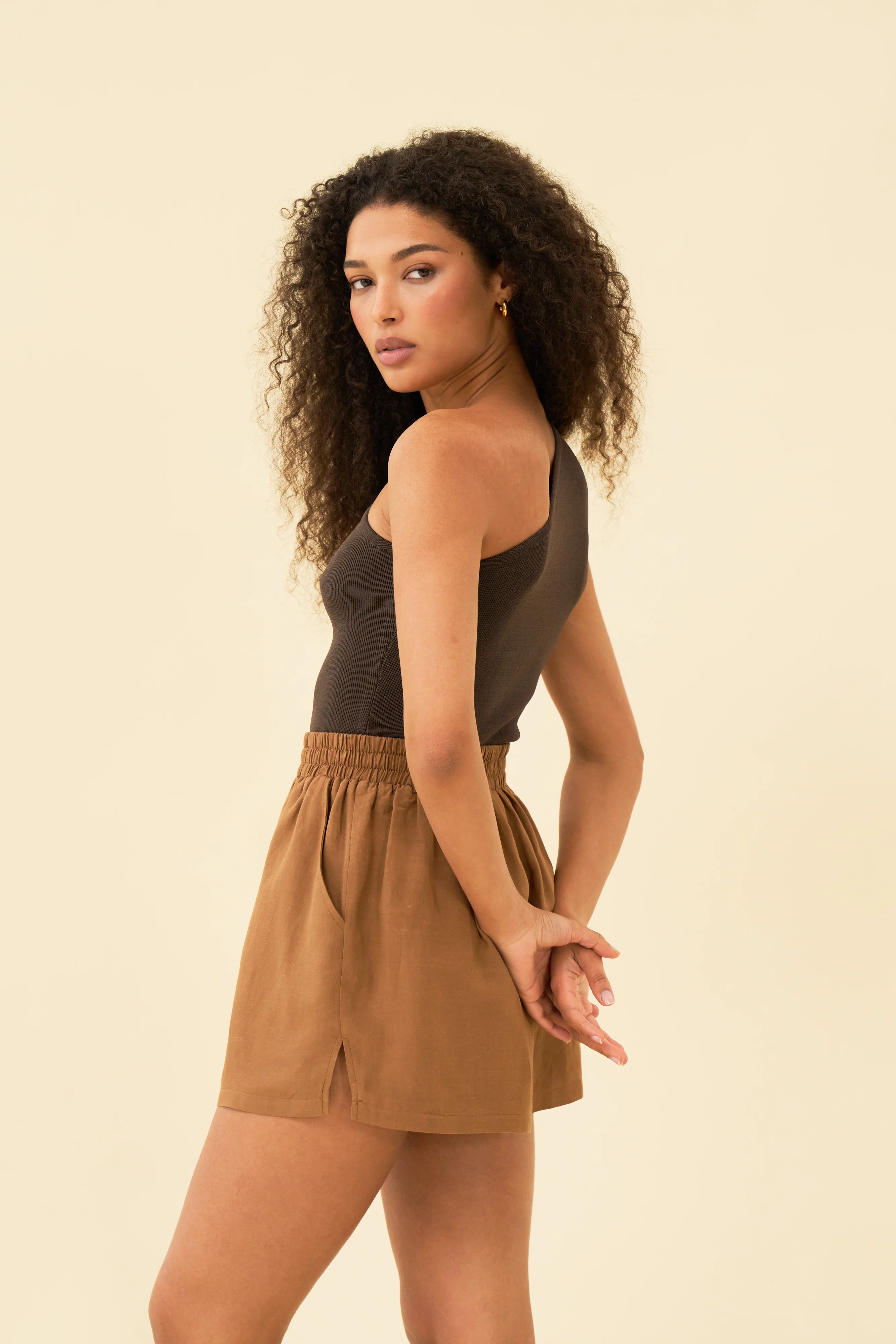 VERA SHORTS - BRUN - Image 6