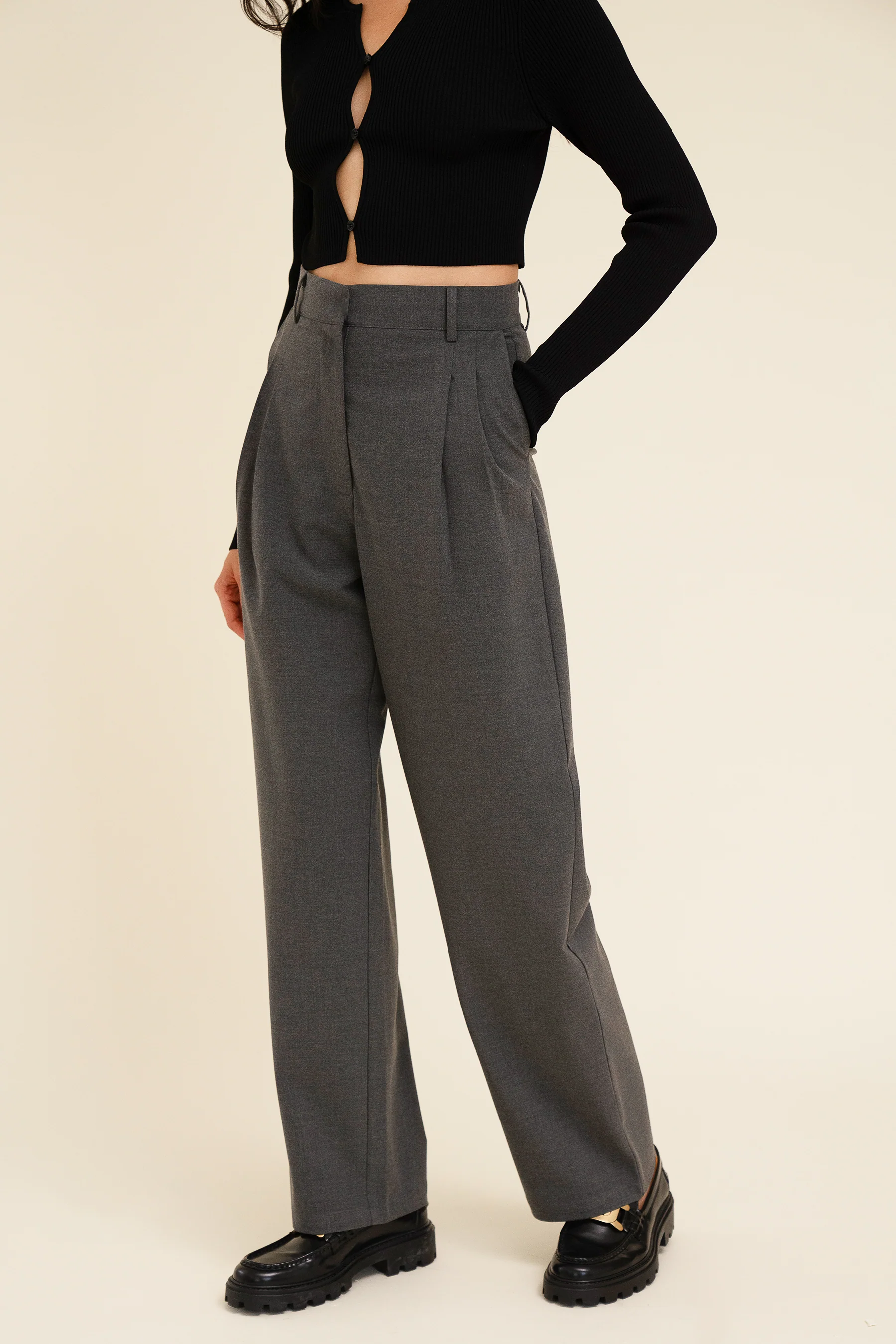 YANA TROUSER - DARK GREY - Image 3