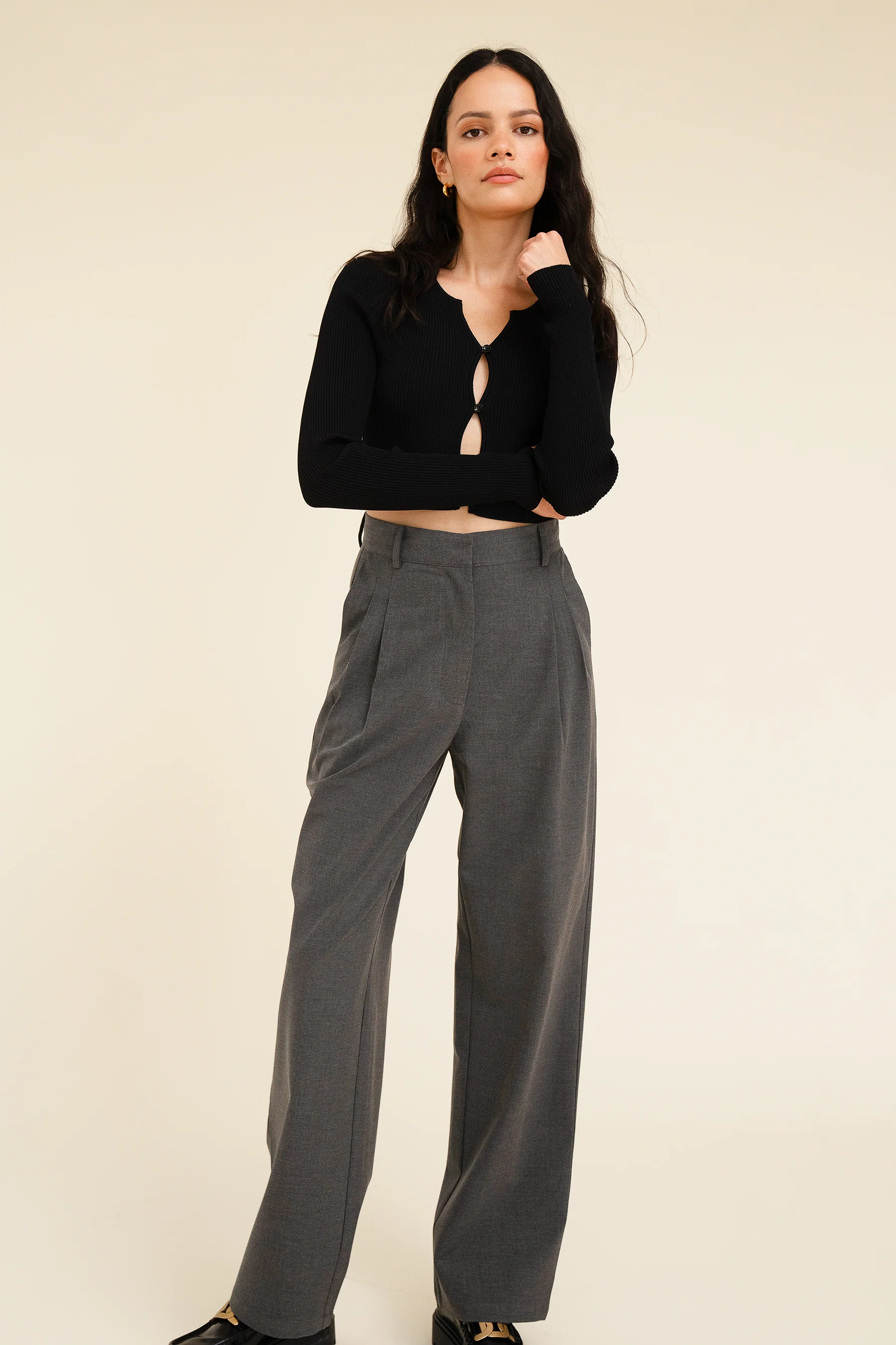 YANA TROUSER - DARK GREY - Image 4